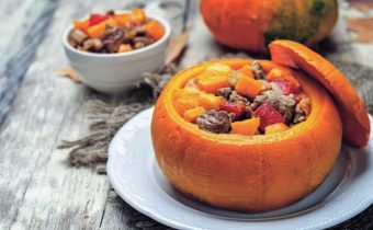 Фаршированная тыква с мясом и картошкой в духовке