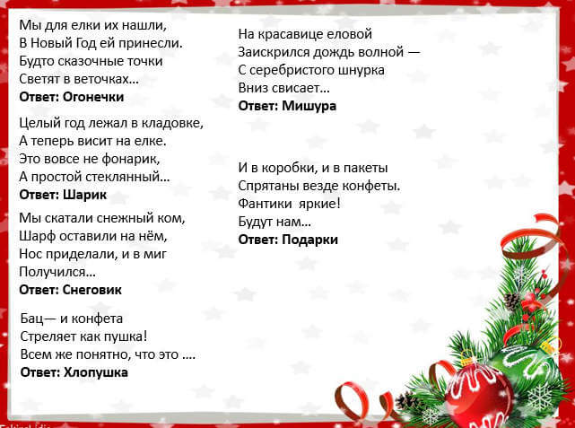 Новогодние загадки для детей: смешные и короткие загадки для детского сада с ответами