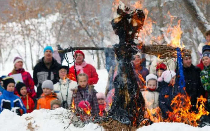 сжигание чучела в детском саду на масленицу